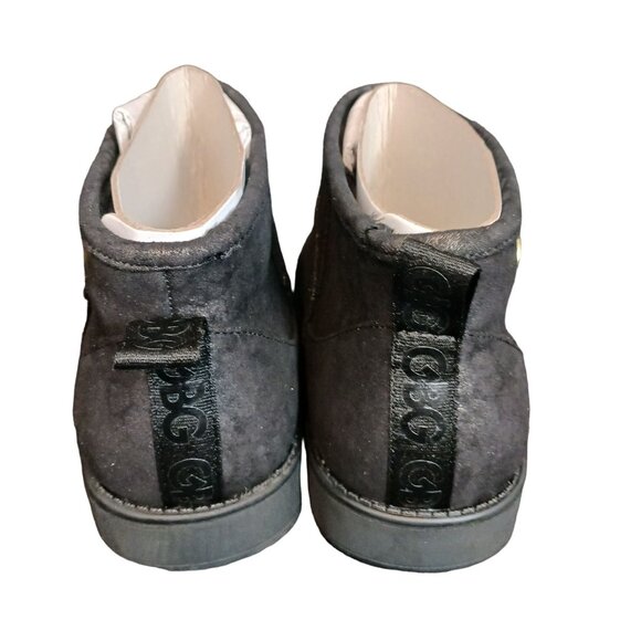 NEW GBG Los Angeles Alena Faux Fur Slip-On Ankle Boots Black/Gold Size 6.5 - Picture 7 of 11